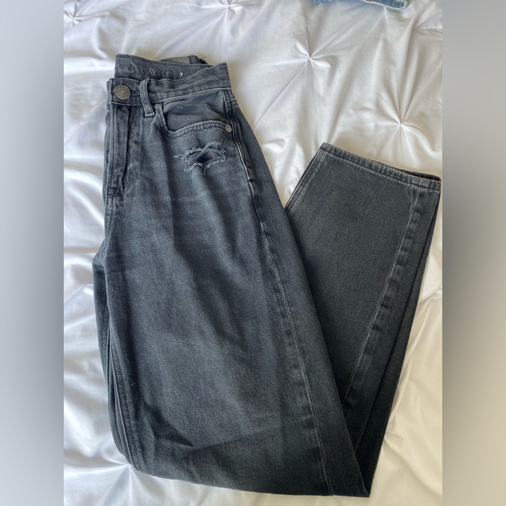 American Eagle Black Wash Straight Leg Jeans